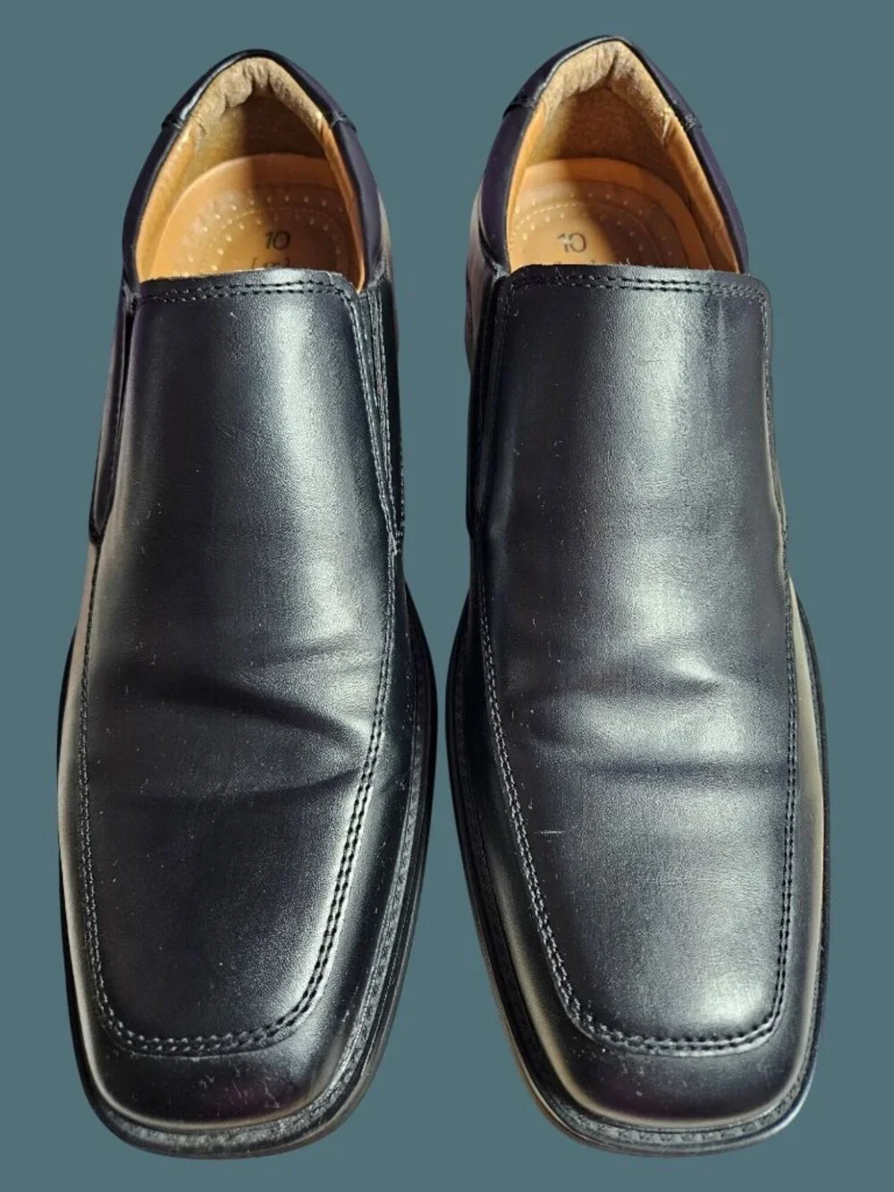 George Dominic Dress Casual Black Cushioned Footbed Loafer Shoes Men Size 10